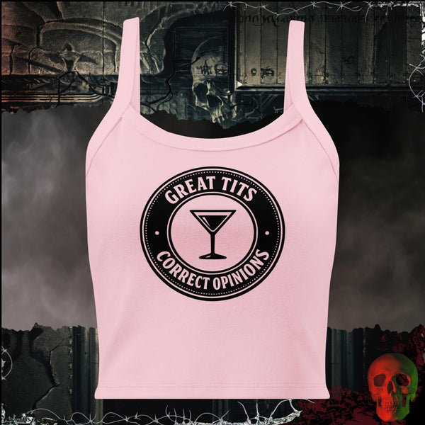 Great Tits, Correct Opinions Women's Crop Tank | Rebel Ink Designs