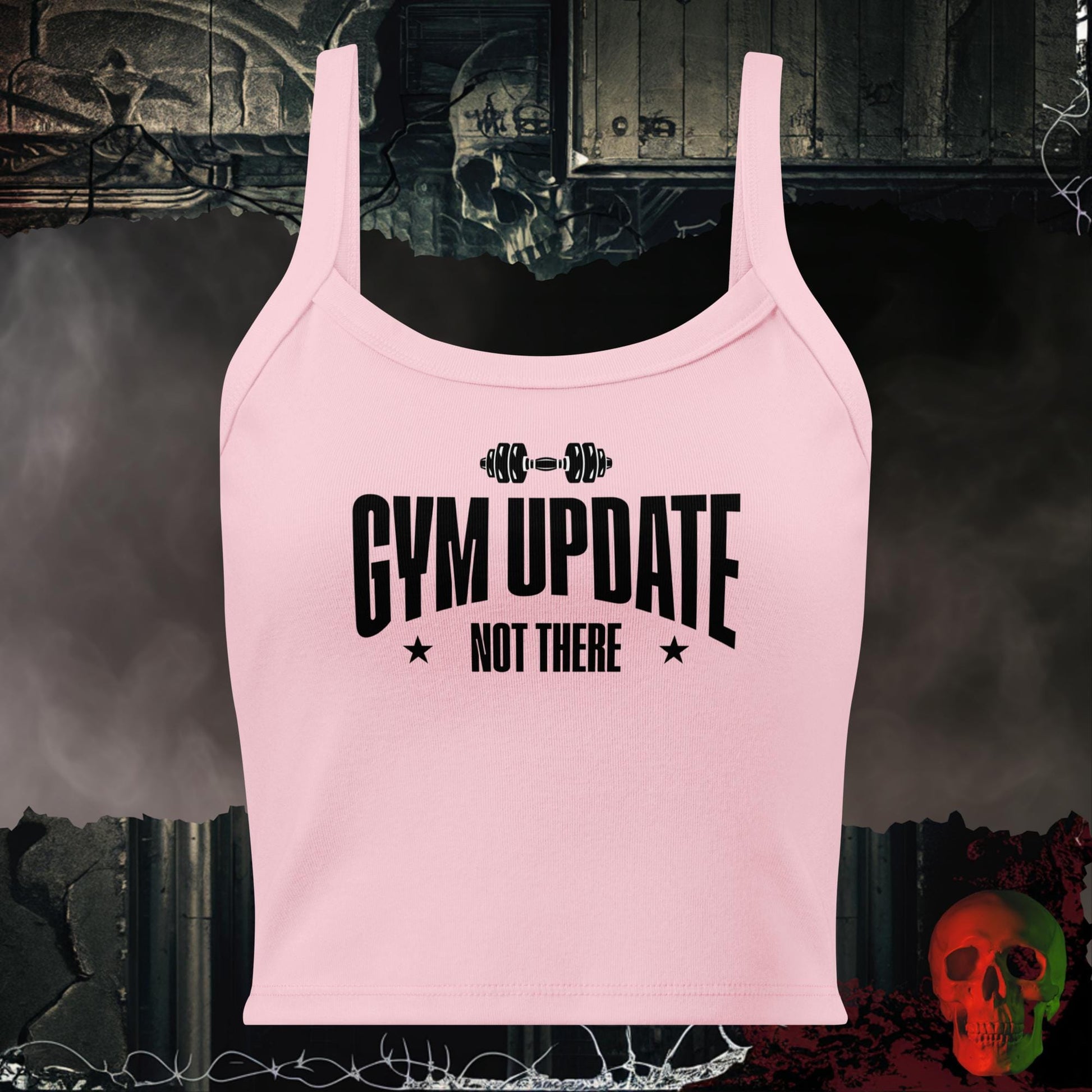 Tanks Solid Pink Blend / XS Gym Update Not There Crop Tank Funny Fitness Statement Top
