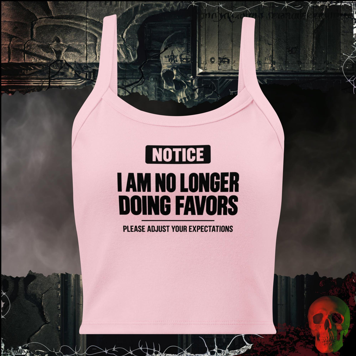 Tanks Solid Pink Blend / XS I Am No Longer Doing Favors Women's Crop Tank | Rebel Ink Designs