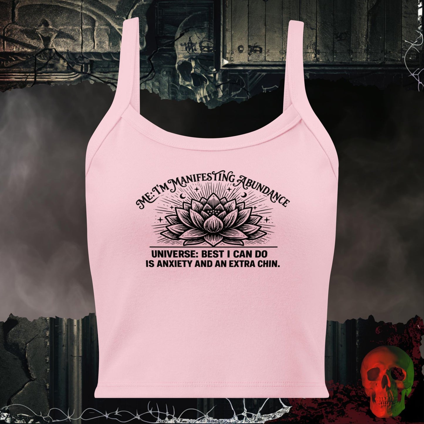 Tanks Solid Pink Blend / XS I’m Manifesting Abundance Crop Tank Funny Graphic Top