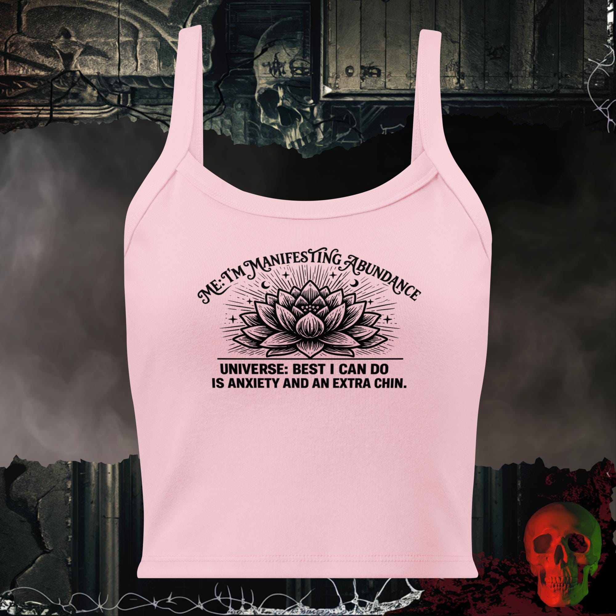 Tanks Solid Pink Blend / XS I’m Manifesting Abundance Crop Tank Funny Graphic Top