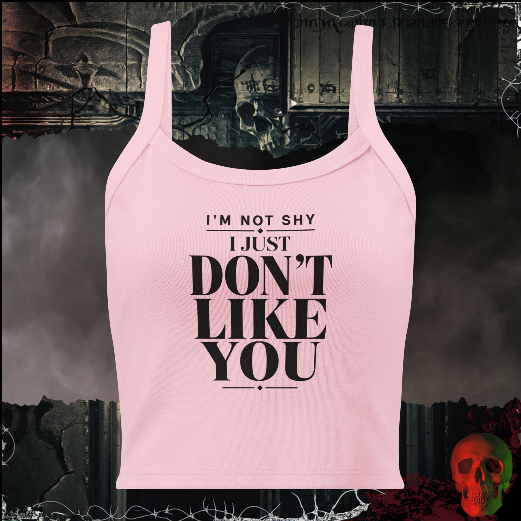 Tanks Solid Pink Blend / XS I'm Not Shy I Just Don't Like You Women's Crop Tank | Rebel Ink Designs
