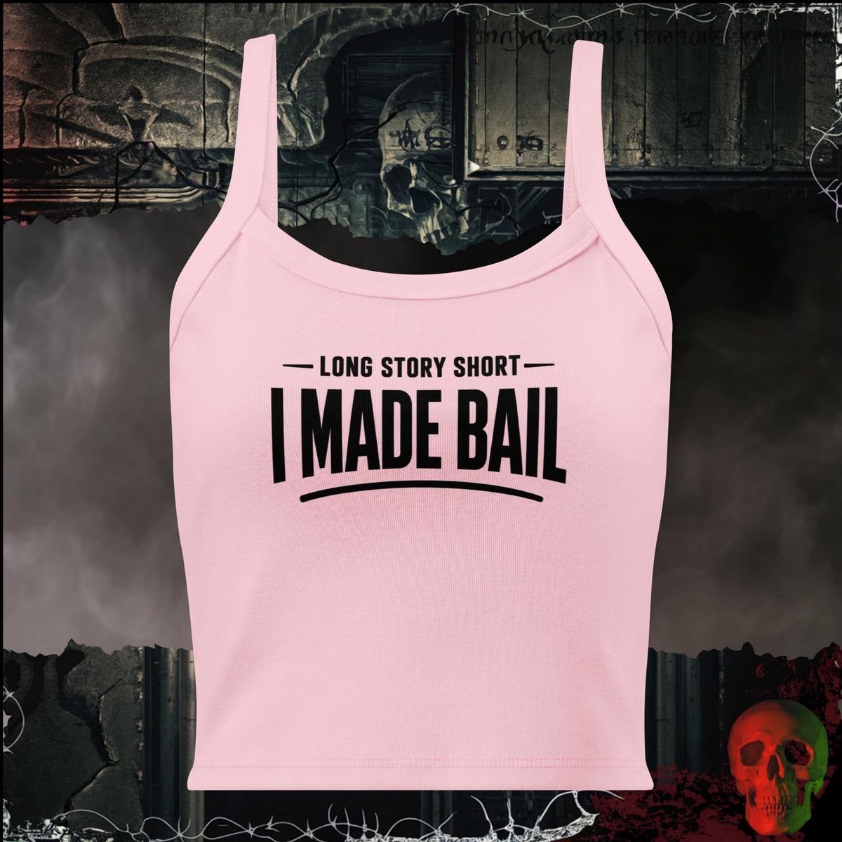 Tanks Solid Pink Blend / XS Long Story Short, I Made Bail Women's Crop Tank | Rebel Ink Designs