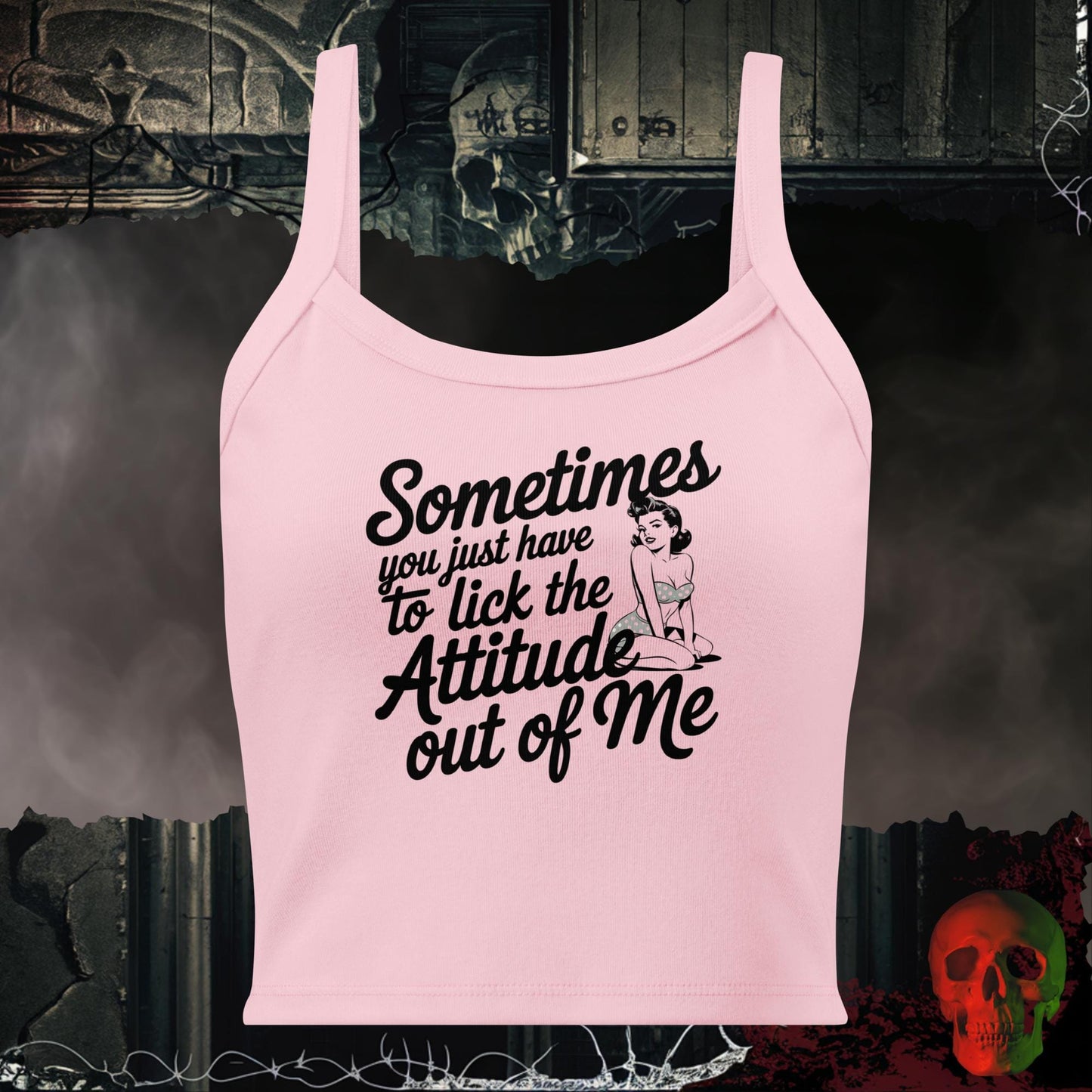 Tanks Solid Pink Blend / XS Sometimes You Just Have to Lick the Attitude Out of Me Crop Tank