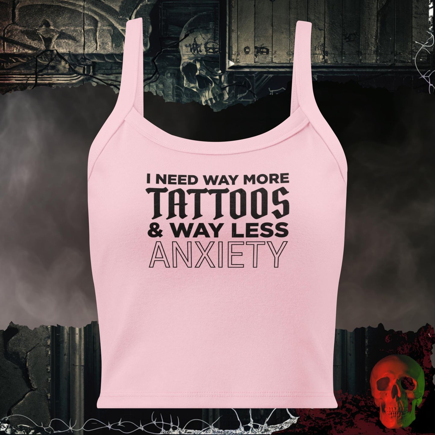 Tanks Solid Pink Blend / XS Way More Tattoos Crop Tank