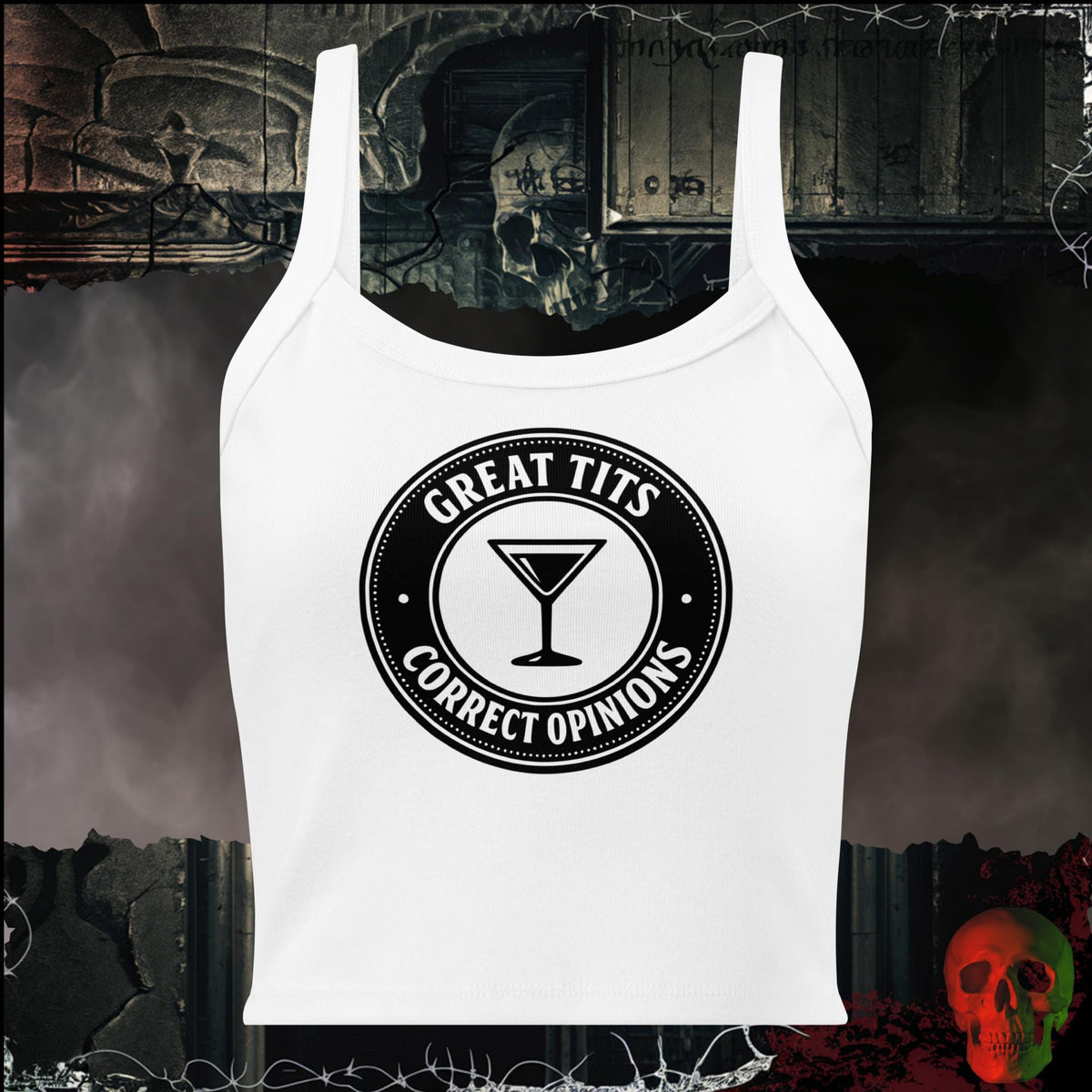 Tanks Solid White Blend / S Great Tits, Correct Opinions Women's Crop Tank | Rebel Ink Designs