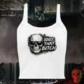 Tanks Solid White Blend / XS 100% That Bitch Crop Tank
