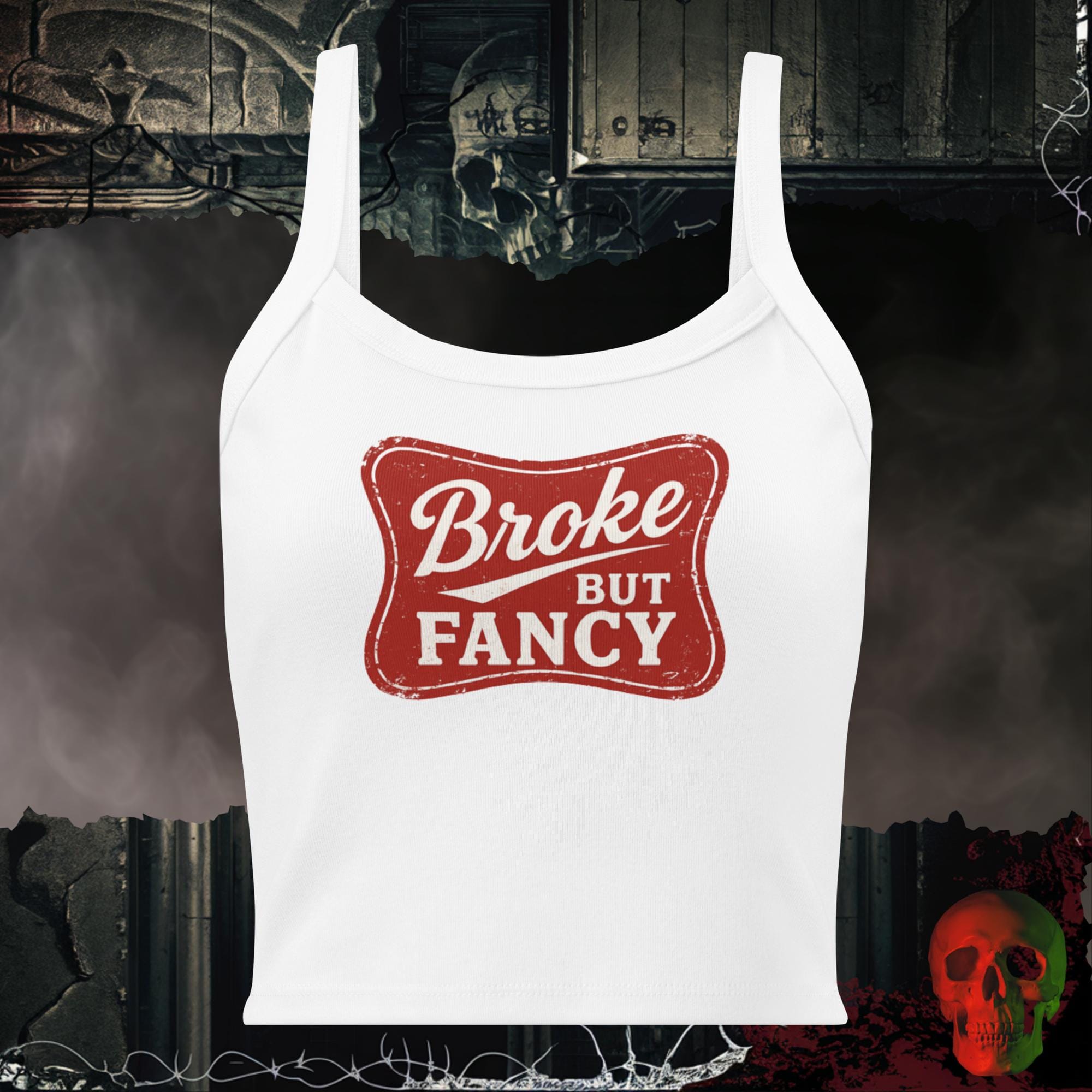 Tanks Solid White Blend / XS Broke but Fancy Crop Tank