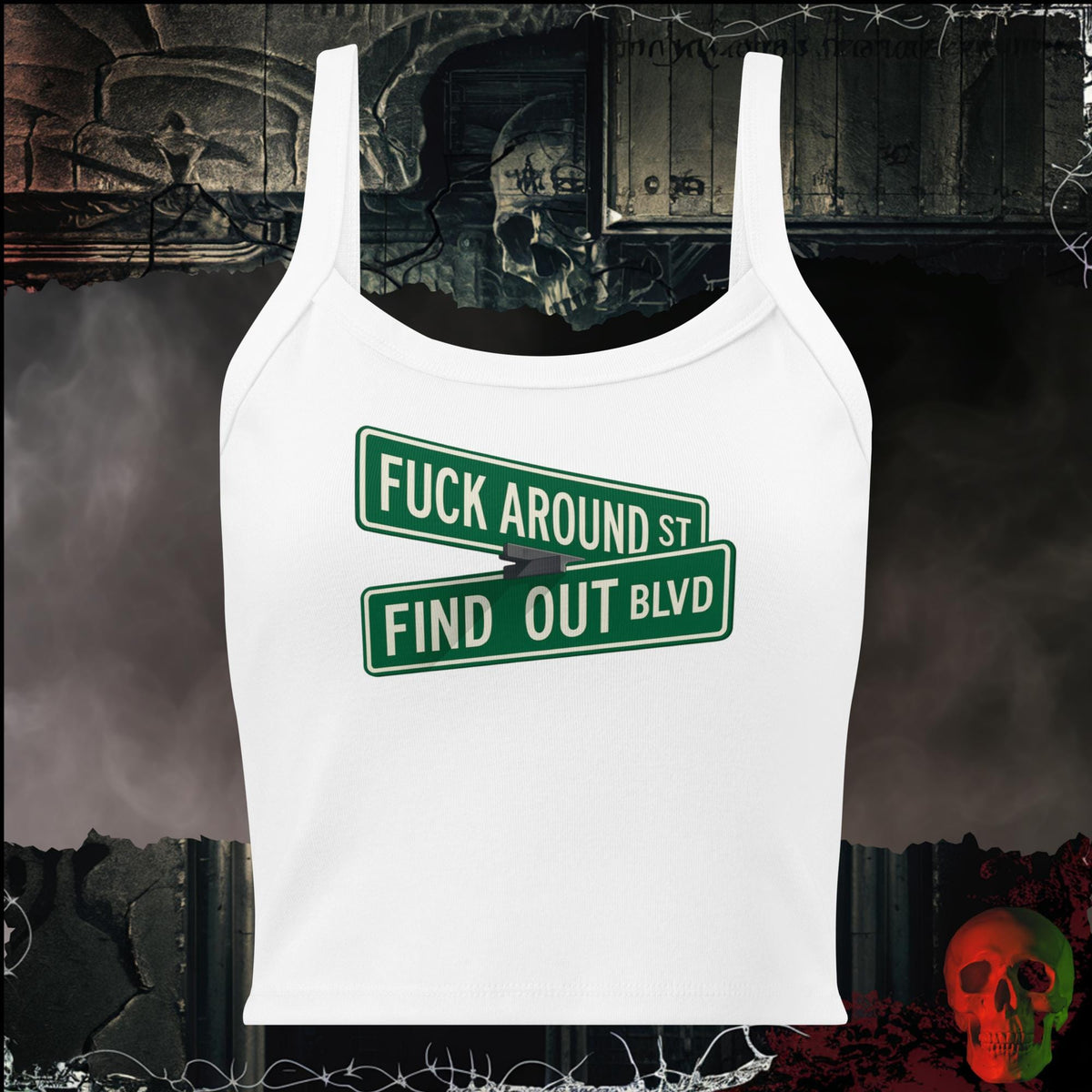 Tanks Solid White Blend / XS F*ck Around and Find Out Women's Crop Tank | Rebel Ink Designs