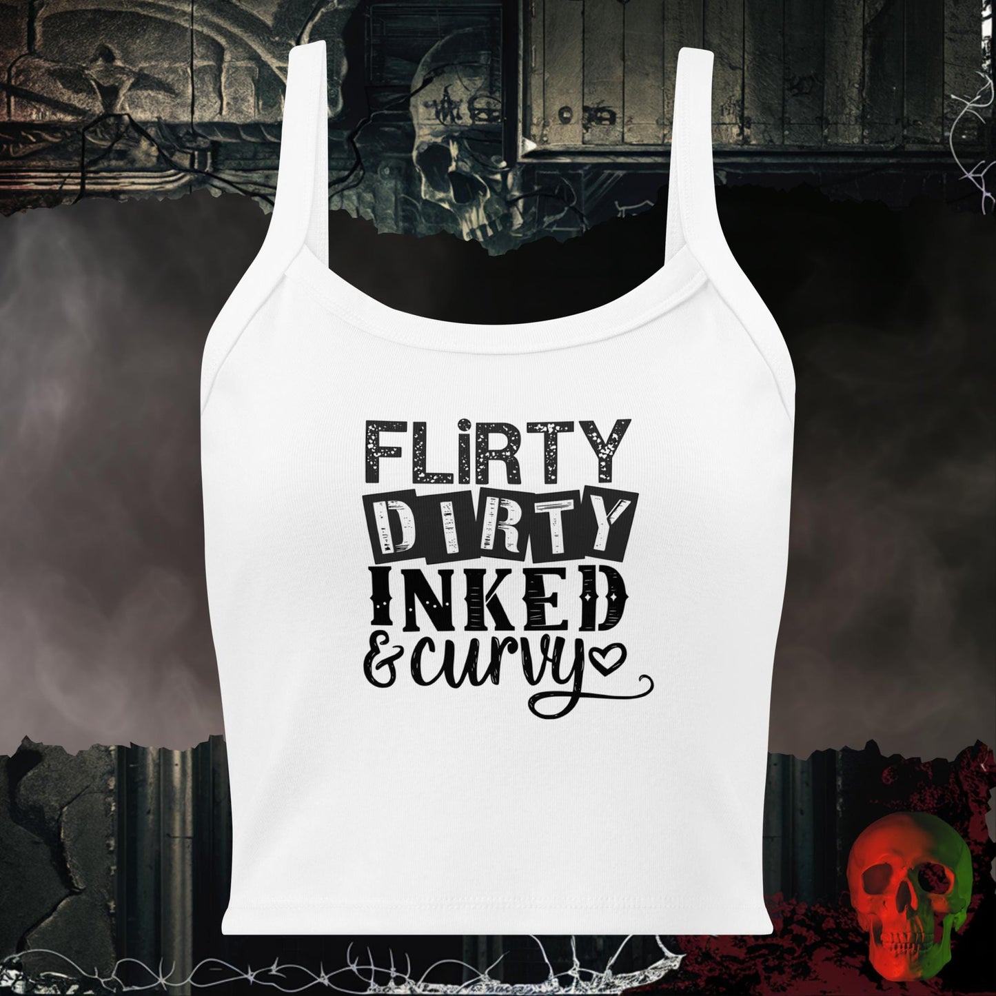 Tanks Solid White Blend / XS Flirty, Dirty, Inked and Curvy Crop Tank
