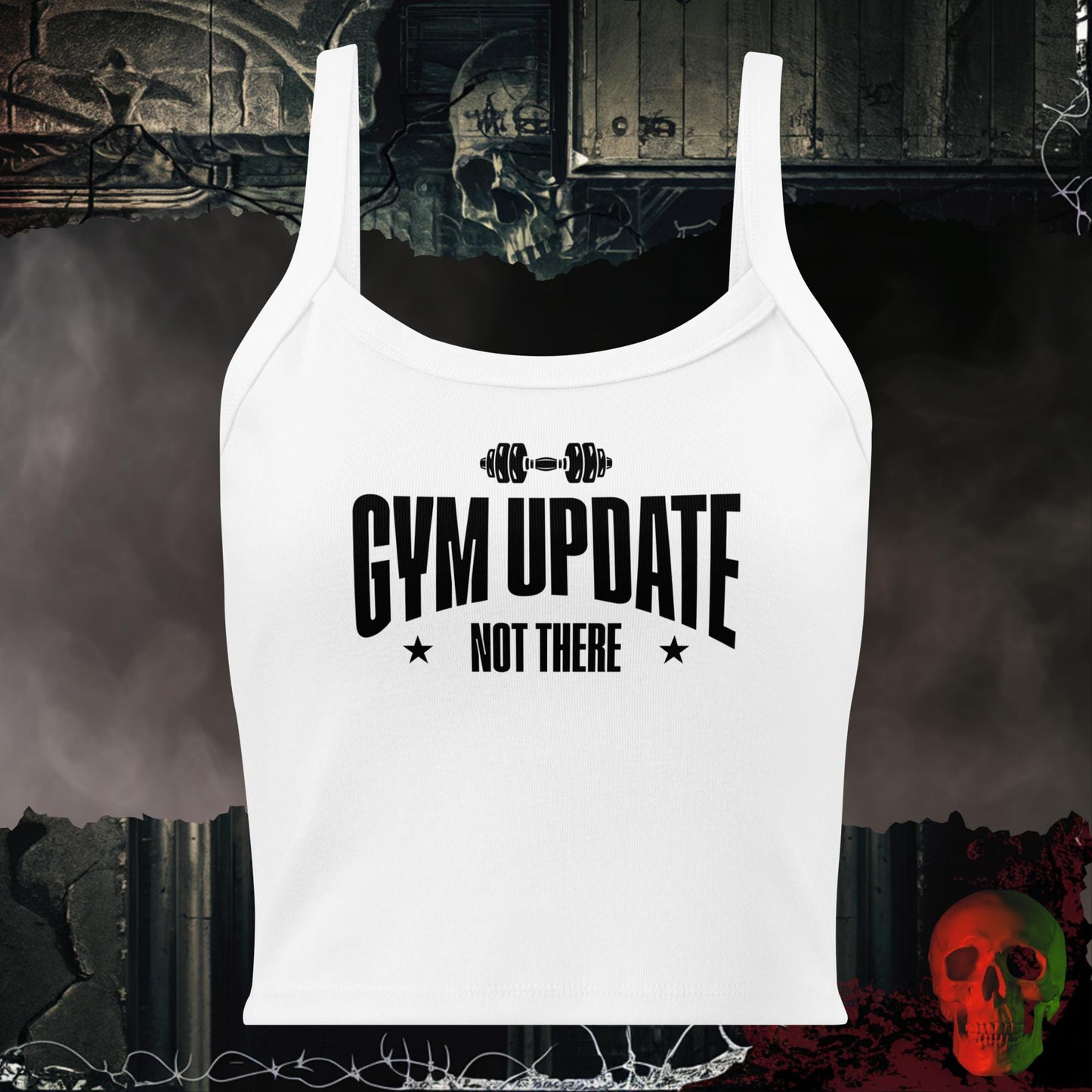 Tanks Solid White Blend / XS Gym Update Not There Crop Tank Funny Fitness Statement Top