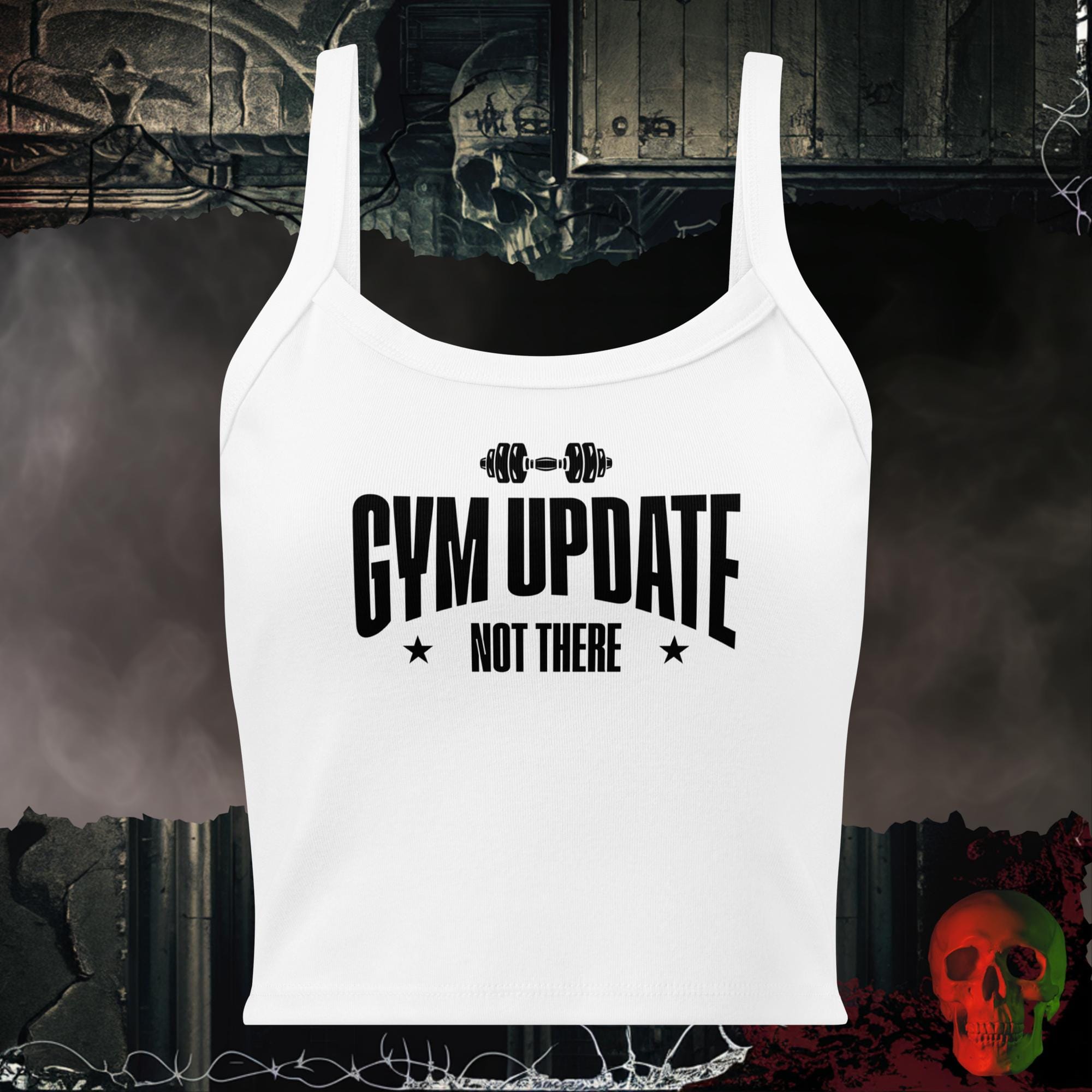 Tanks Solid White Blend / XS Gym Update Not There Crop Tank Funny Fitness Statement Top