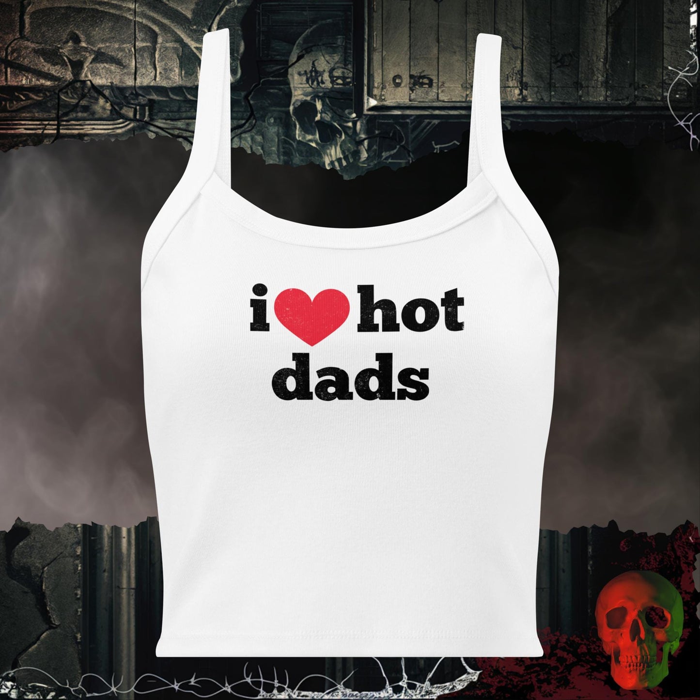 Tanks Solid White Blend / XS I ❤️ Hot Dads Crop Tank