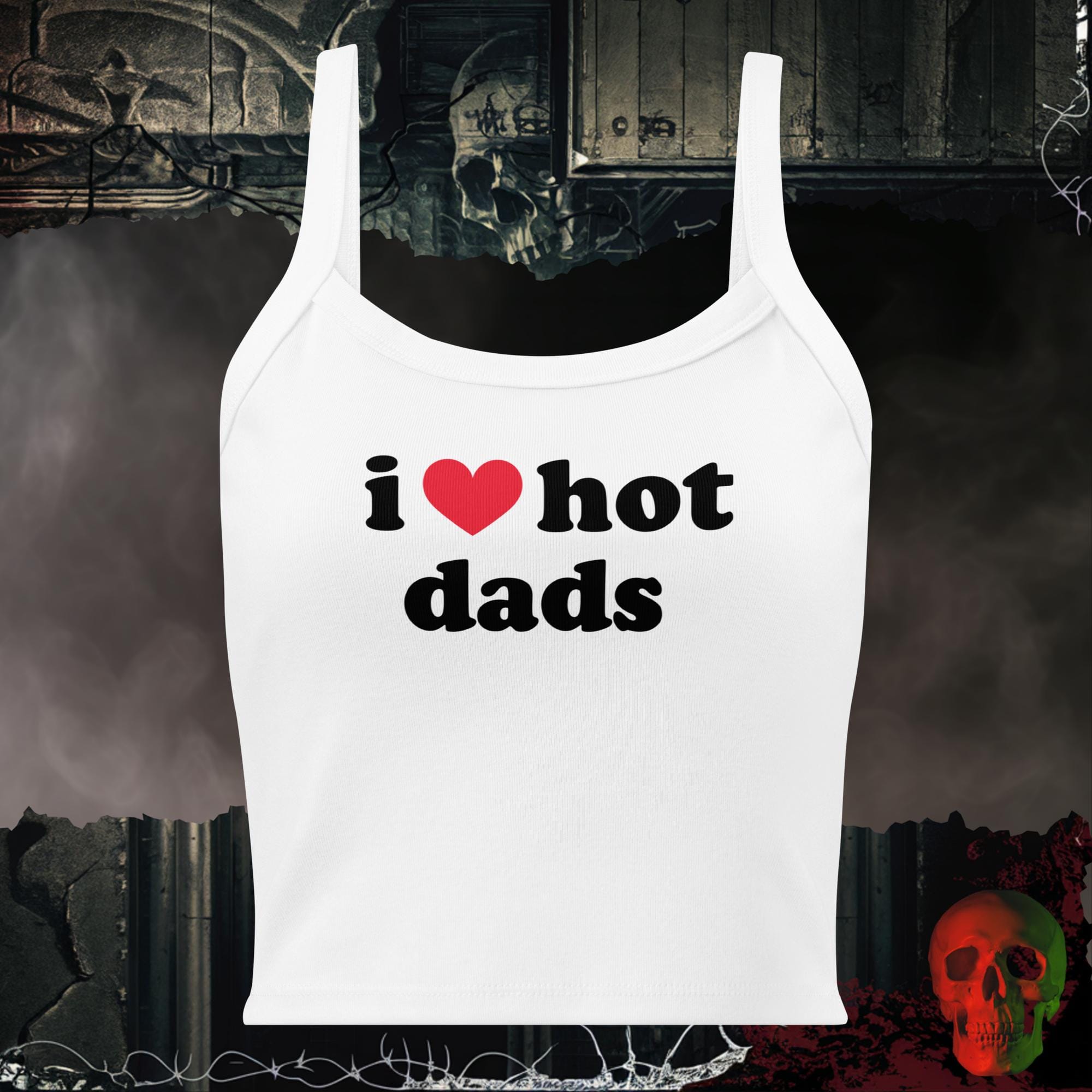 Tanks Solid White Blend / XS I ❤️ Hot Dads Crop Tank | Rebel Ink Designs