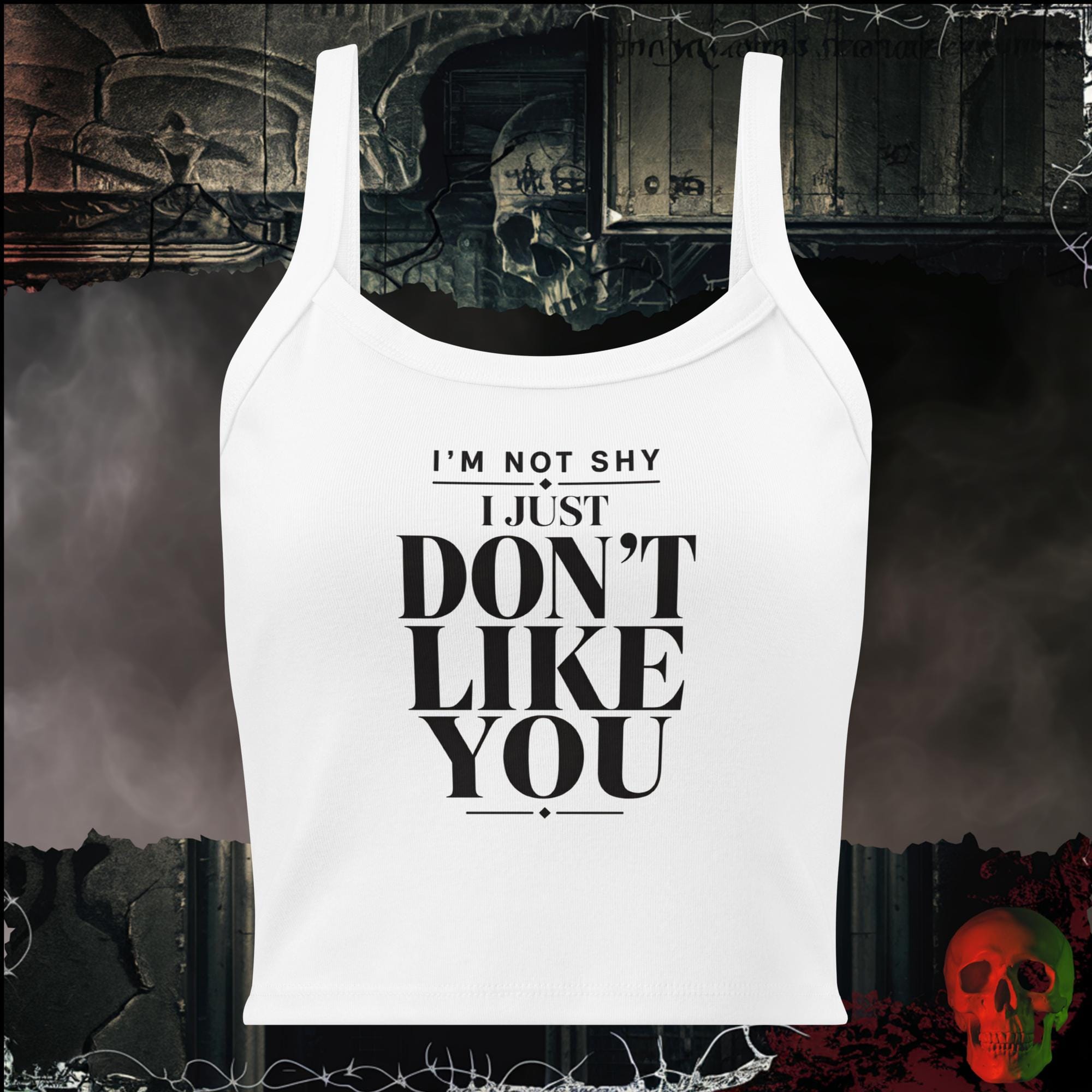 Tanks Solid White Blend / XS I'm Not Shy I Just Don't Like You Women's Crop Tank | Rebel Ink Designs