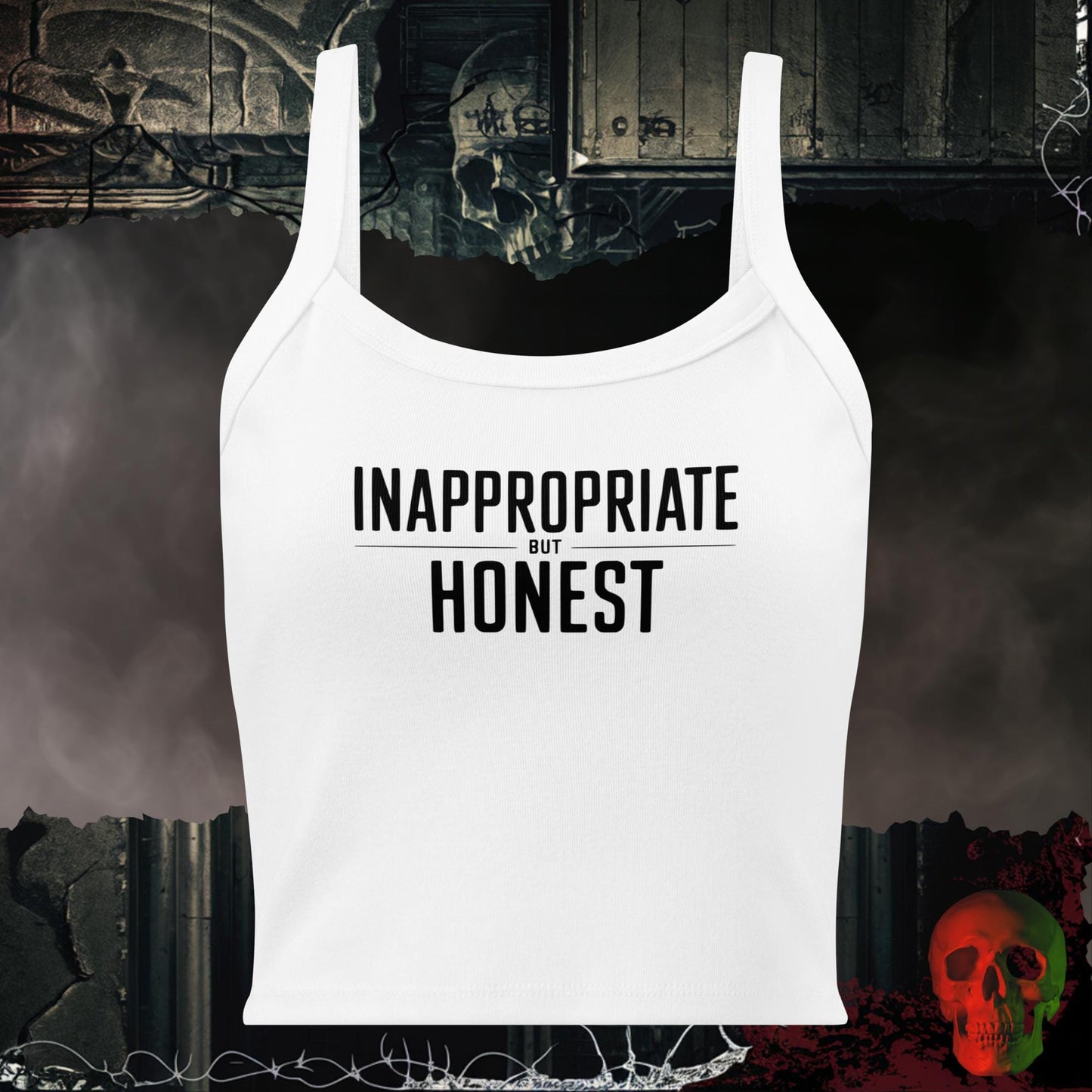 Tanks Solid White Blend / XS Inappropriate But Honest Crop Tank Bold Statement Top