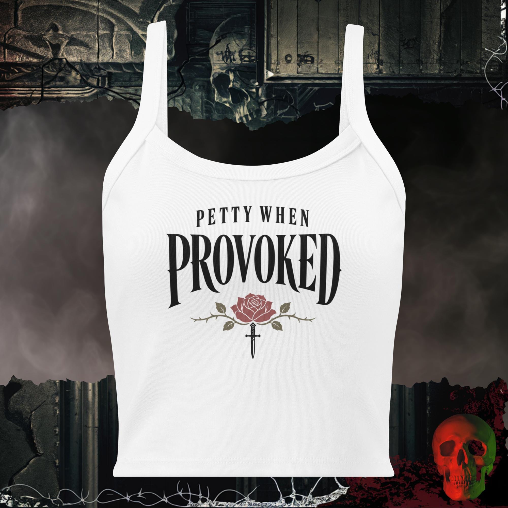 Tanks Solid White Blend / XS Petty When Provoked Women's Crop Tank | Rebel Ink Designs