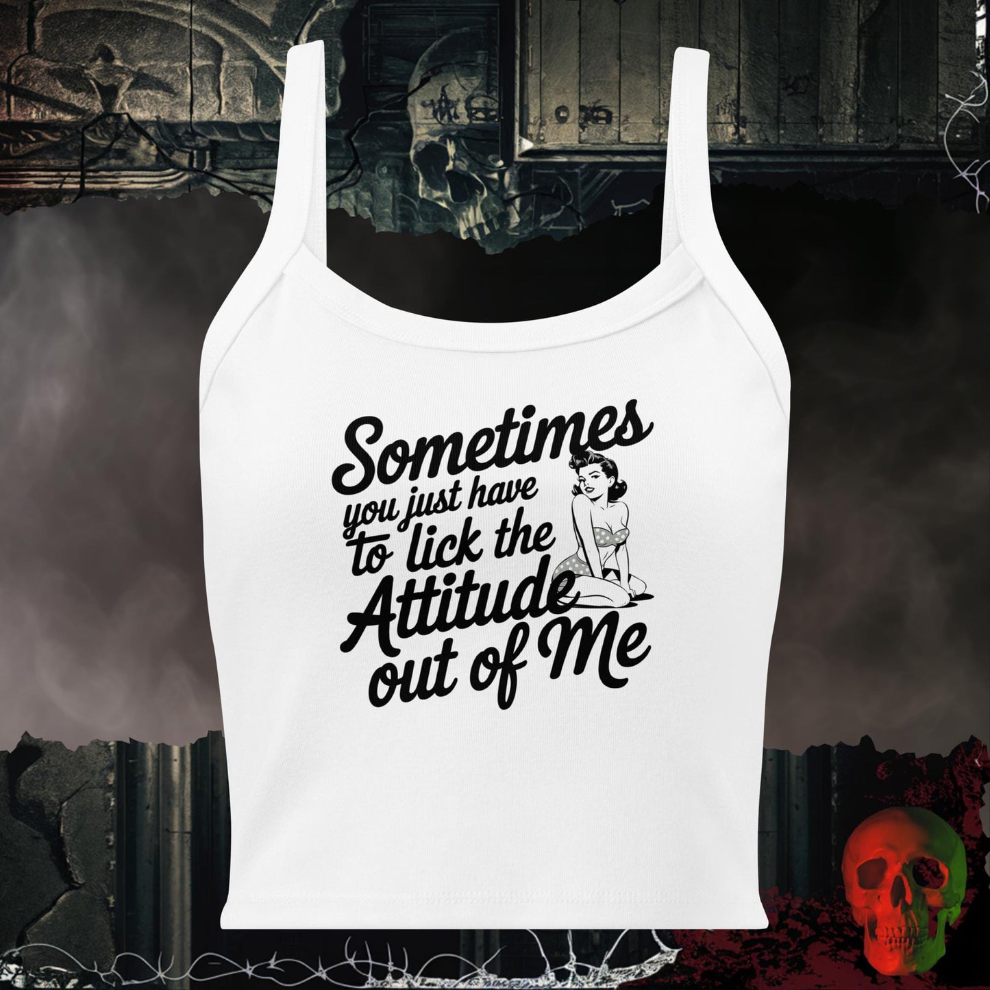 Tanks Solid White Blend / XS Sometimes You Just Have to Lick the Attitude Out of Me Crop Tank