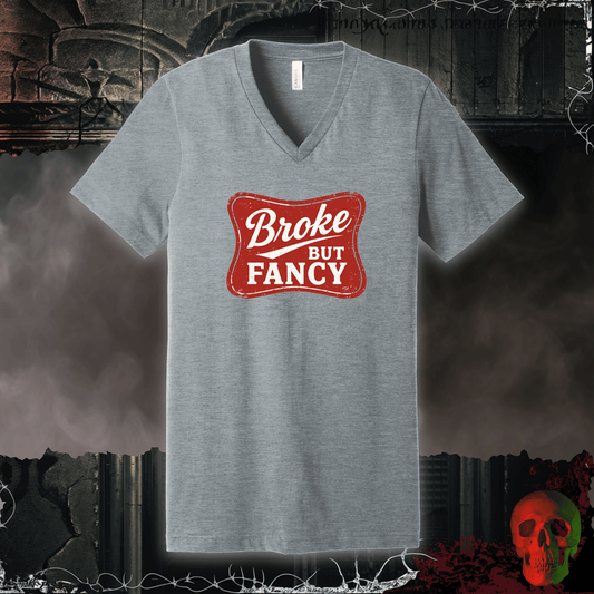 V-neck Athletic Heather / S Broke but Fancy V-Neck Tee