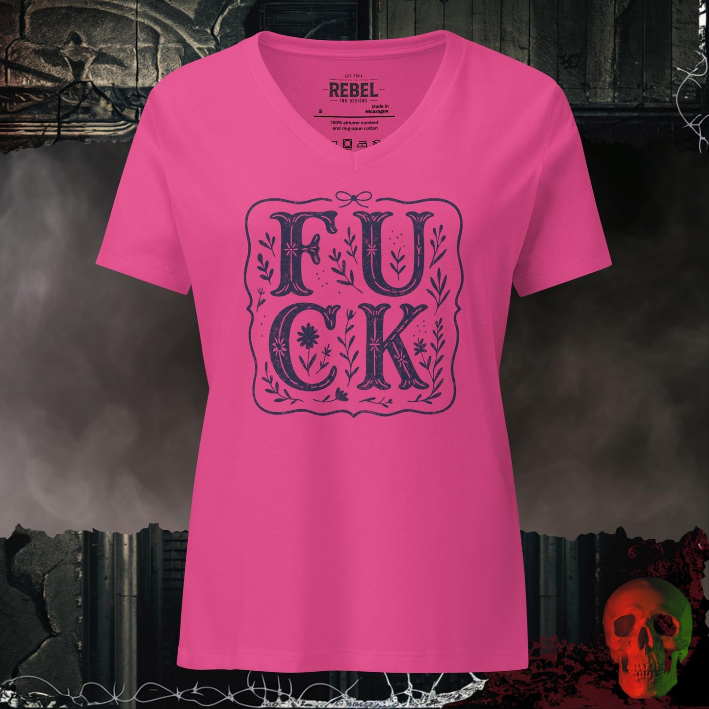 V-Neck Berry / S F**k Relaxed V-Neck