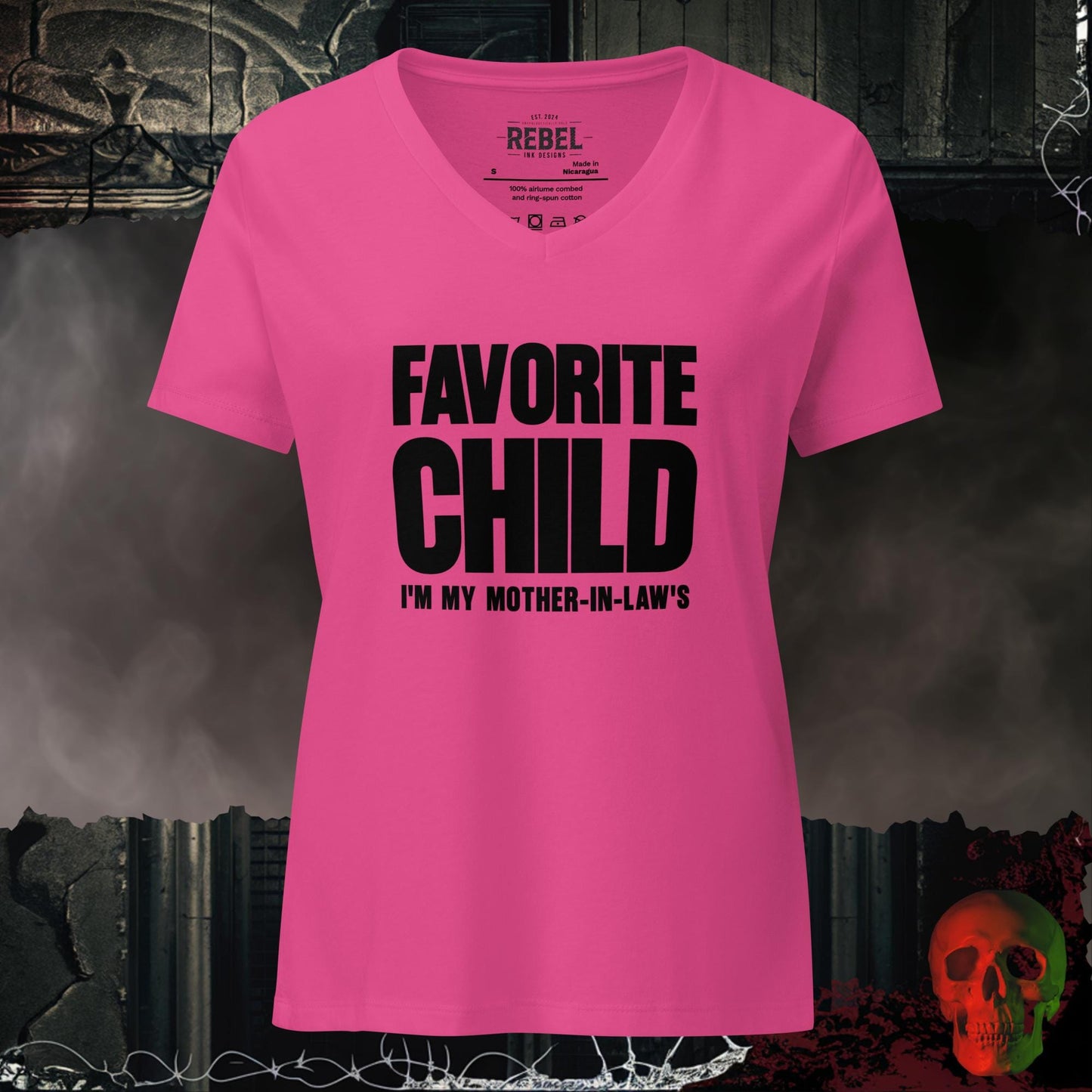 V-Neck Berry / S Favorite Child I'm My Mother-In-Law's Confident Women's V-Neck