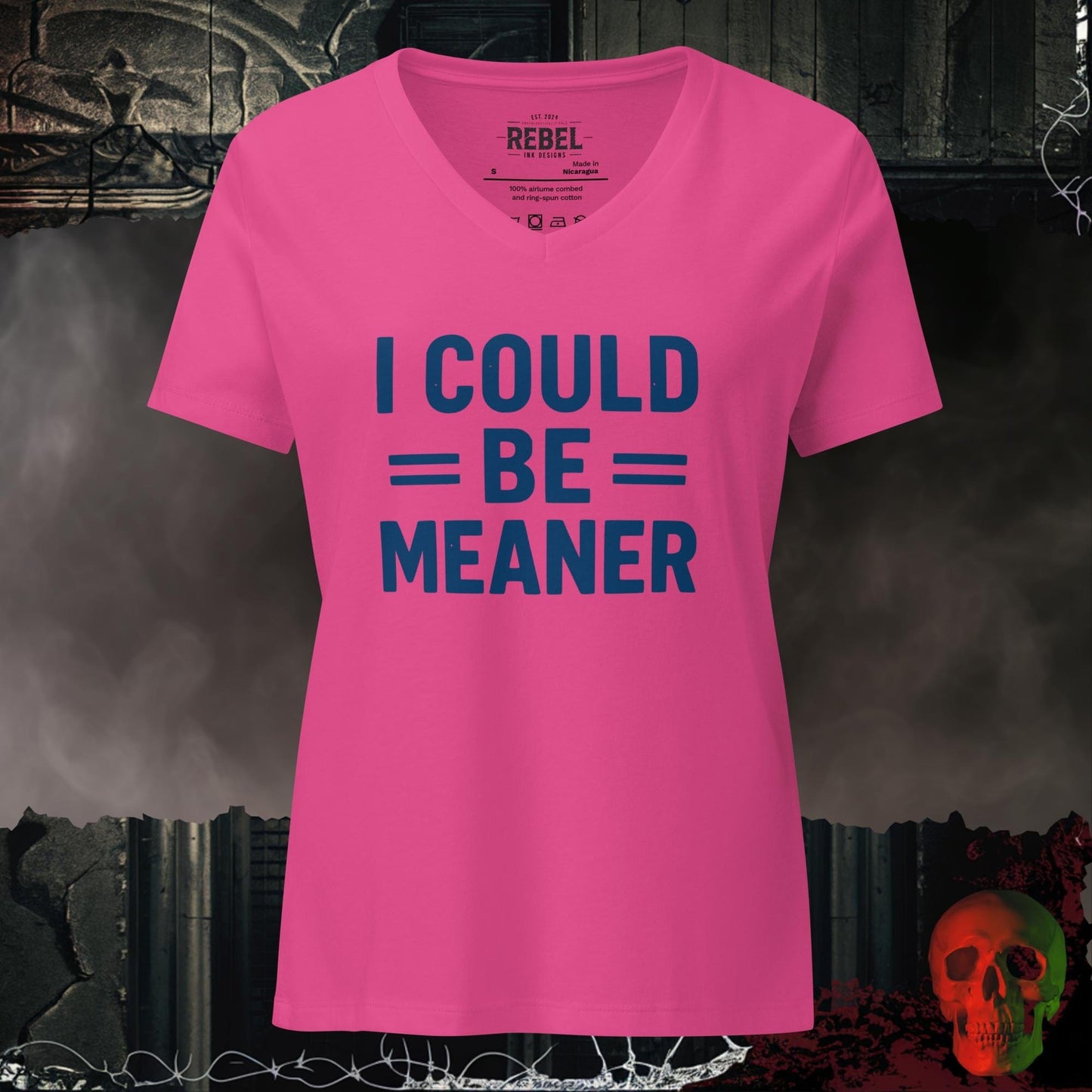 V-Neck Berry / S I Could Be Meaner Relaxed V-Neck
