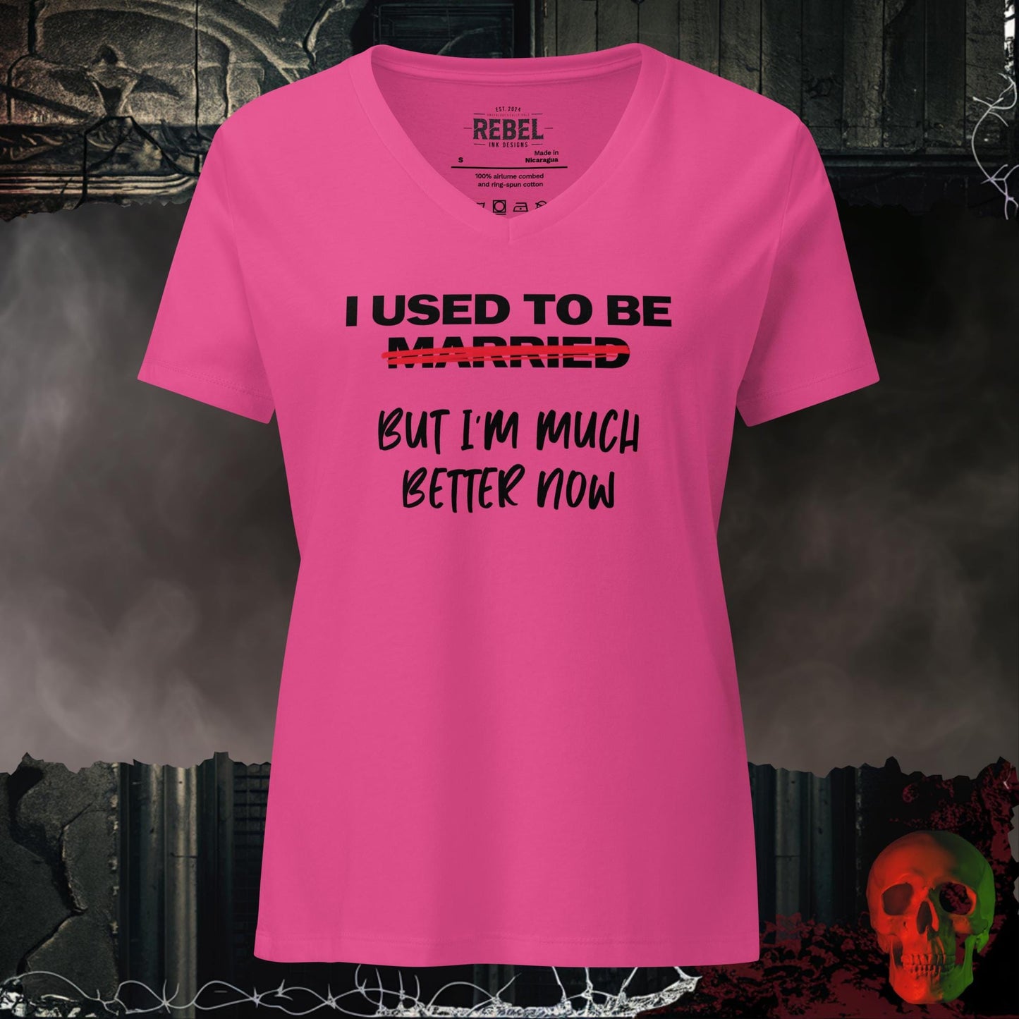 V-Neck Berry / S I Used to be Married Relaxed V-Neck