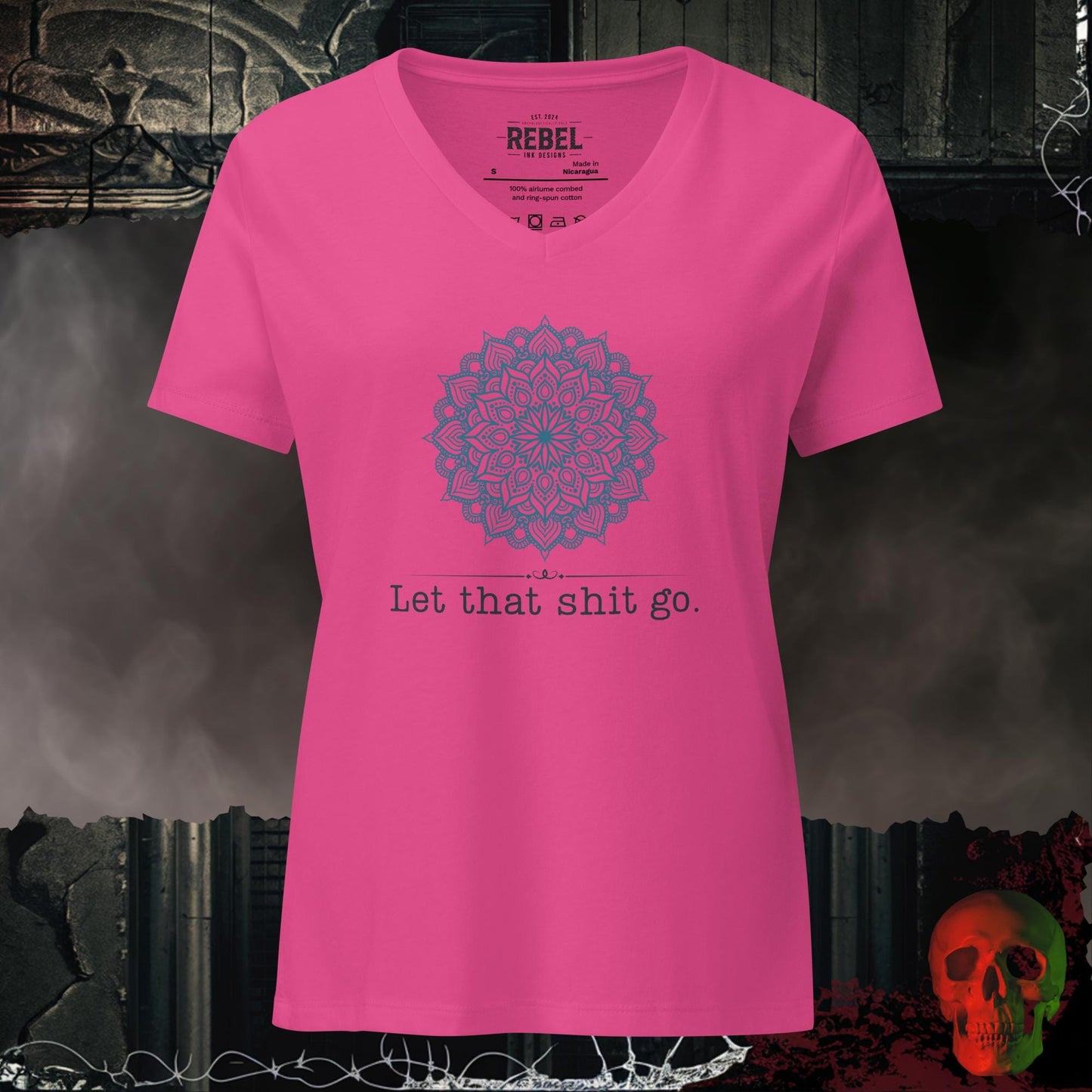 V-Neck Berry / S Let That Sh!t Go Relaxed V-Neck