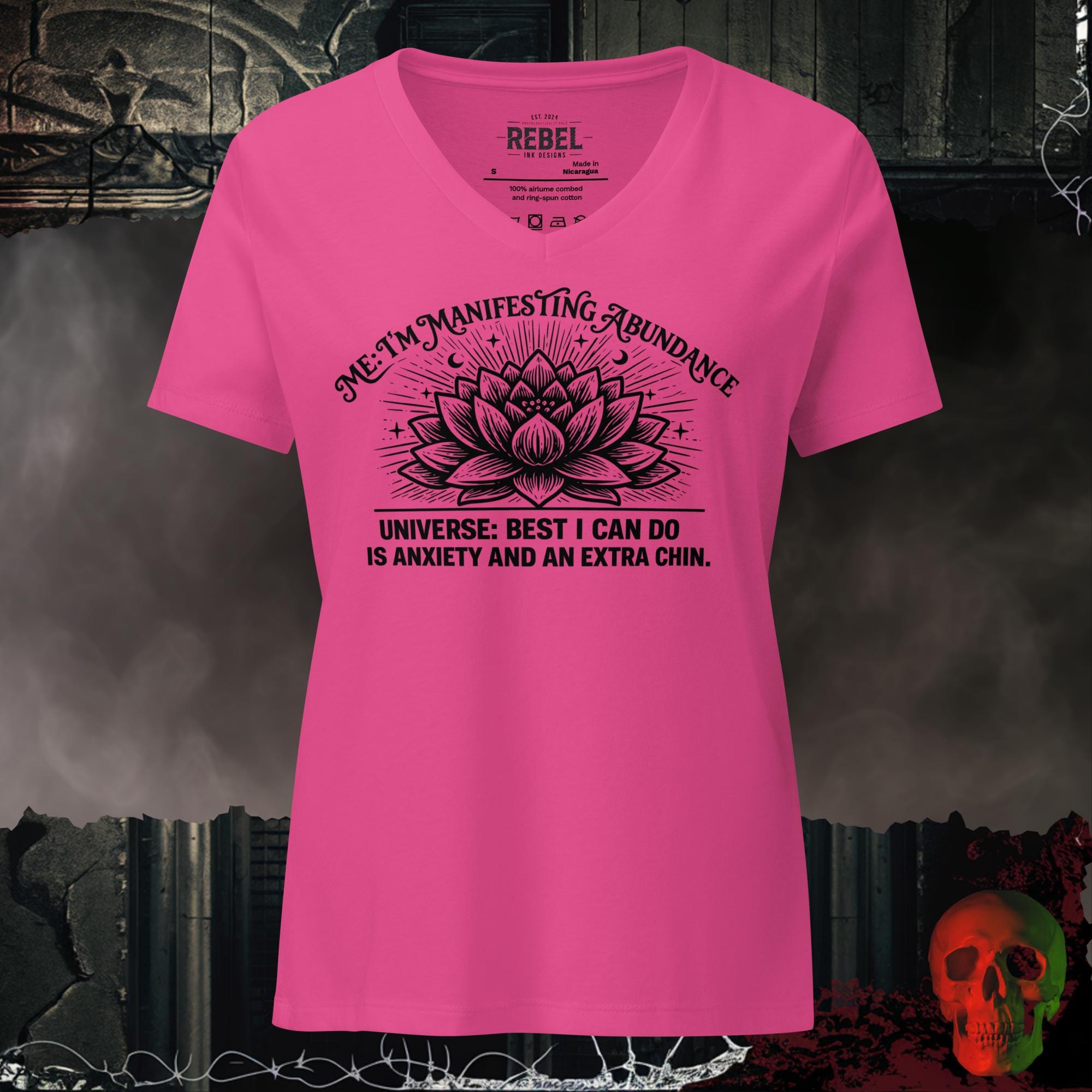 V-Neck Berry / S Manifesting Abundance Relaxed V-Neck