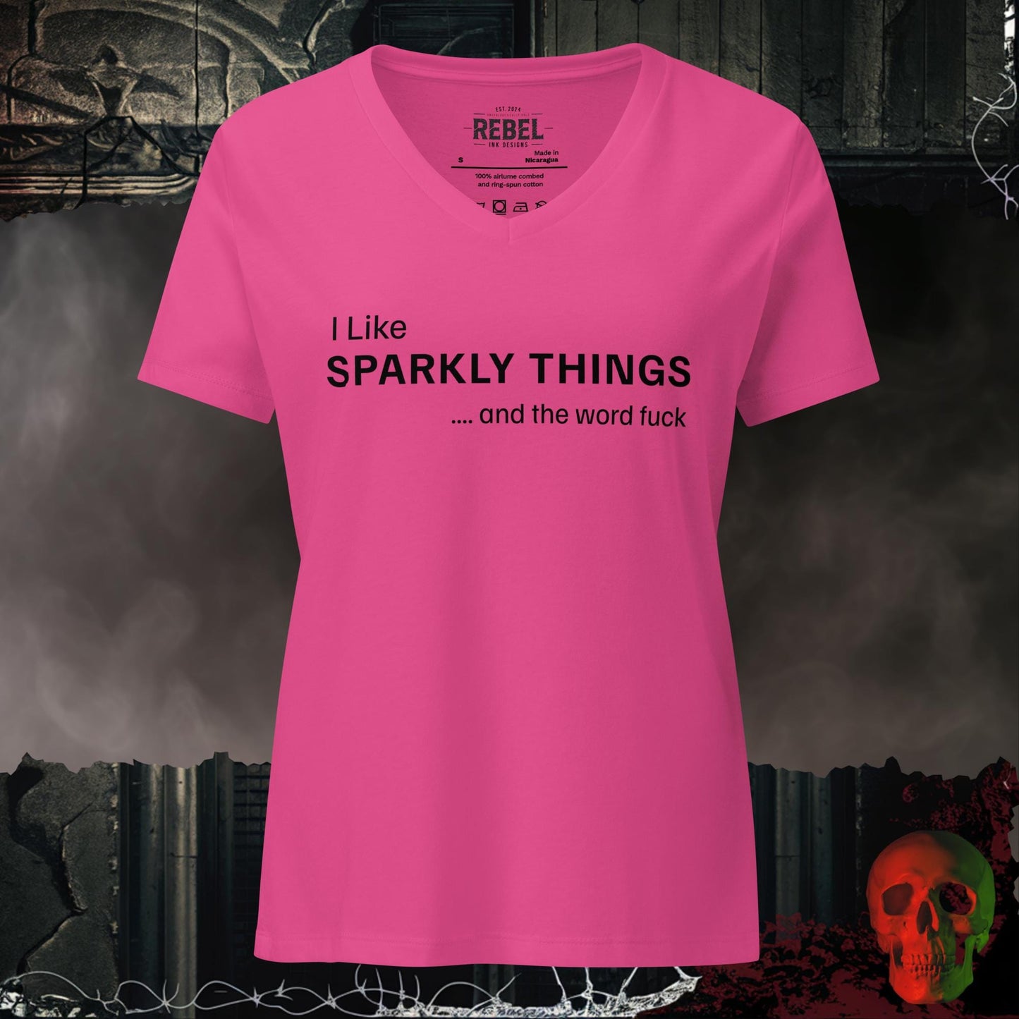 V-Neck Berry / S Sparkly Things Relaxed V-Neck