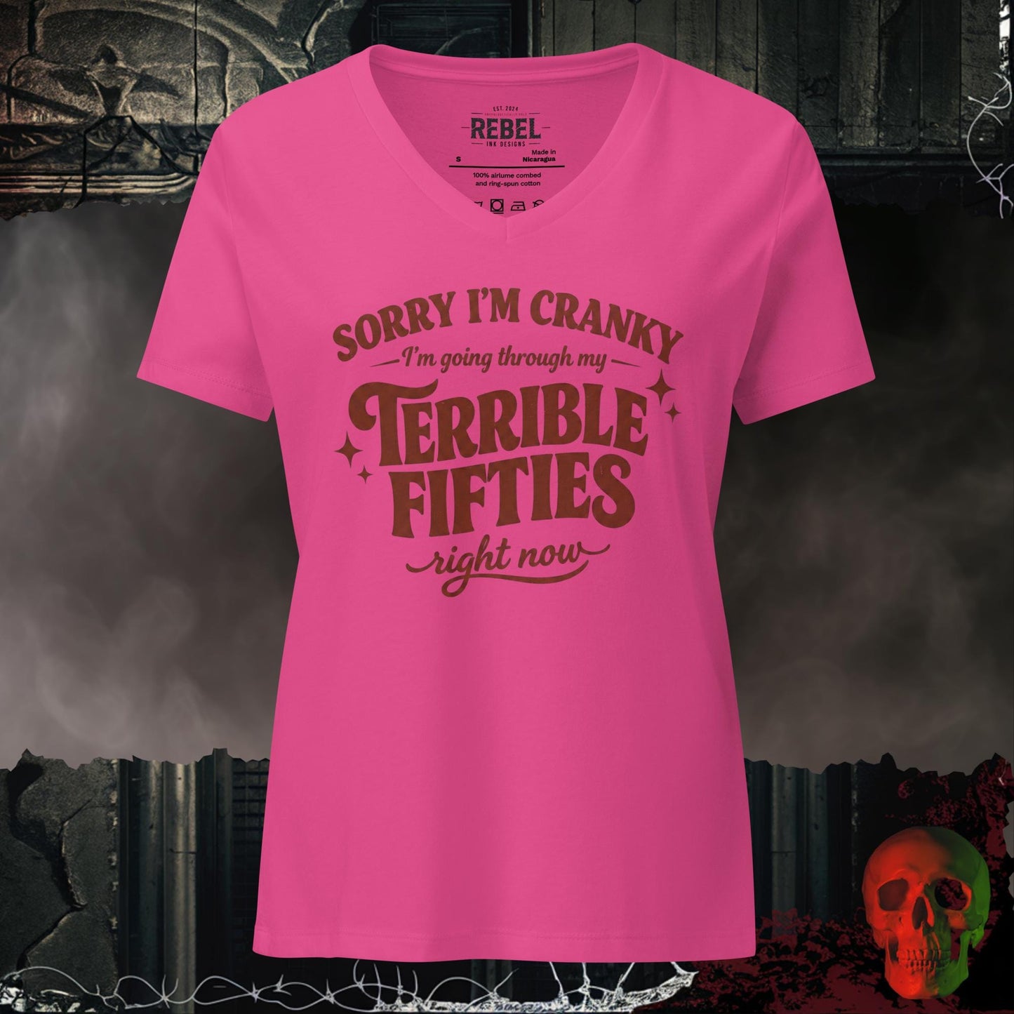V-Neck Berry / S Terrible Fifties Relaxed V-Neck