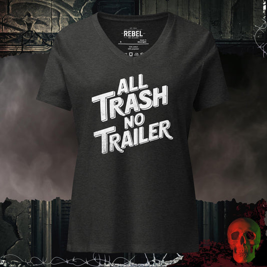 V-Neck Dark Grey Heather / S All Trash No Trailer Relaxed V-Neck