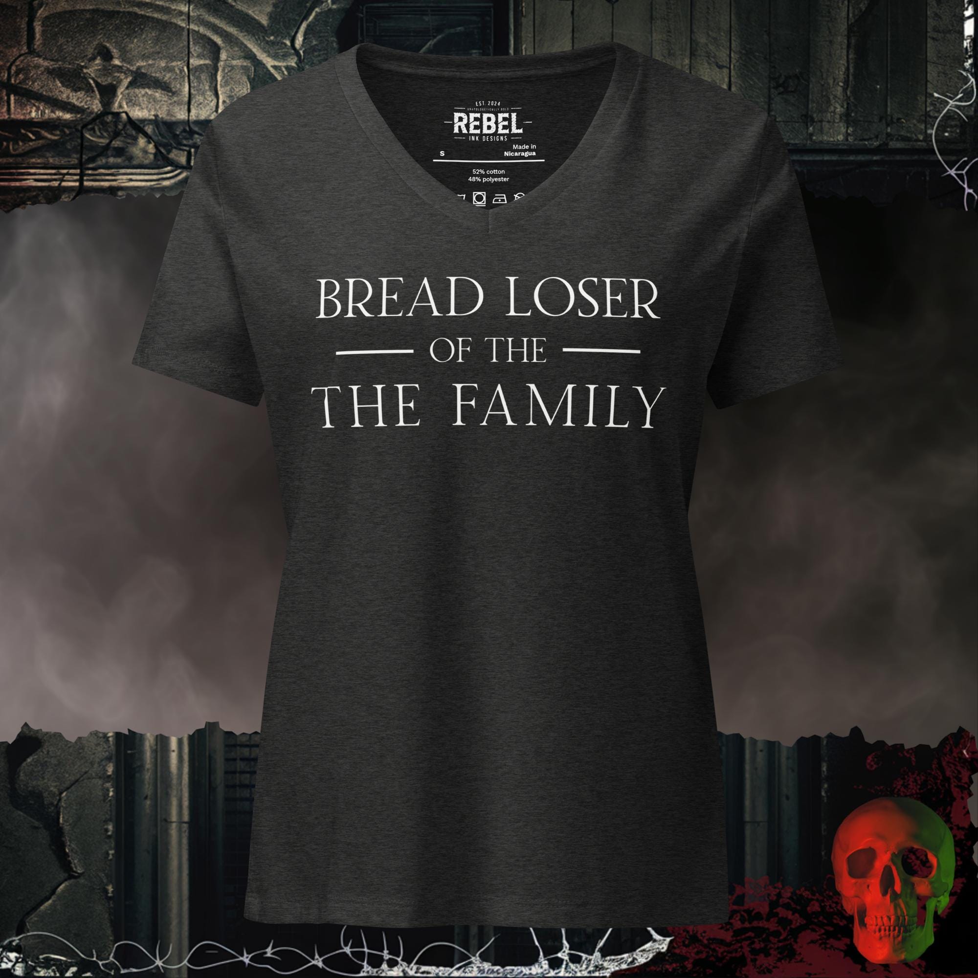 V-Neck Dark Grey Heather / S Bread Loser of the Family Relaxed V-Neck
