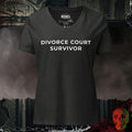 V-Neck Dark Grey Heather / S Divorce Court Survivor V-Neck Tee | Rebel Ink Designs