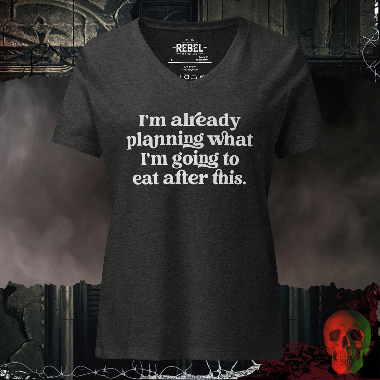 V-Neck Dark Grey Heather / S Food Noise Activated Relaxed V-Neck