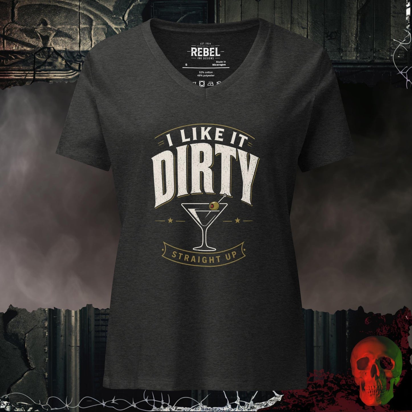 V-Neck Dark Grey Heather / S I Like it Dirty Relaxed V-Neck