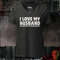 V-Neck Dark Grey Heather / S I Love My Husband But Sometimes I Wanna Square Up Women's V-Neck Tee | Rebel Ink Designs