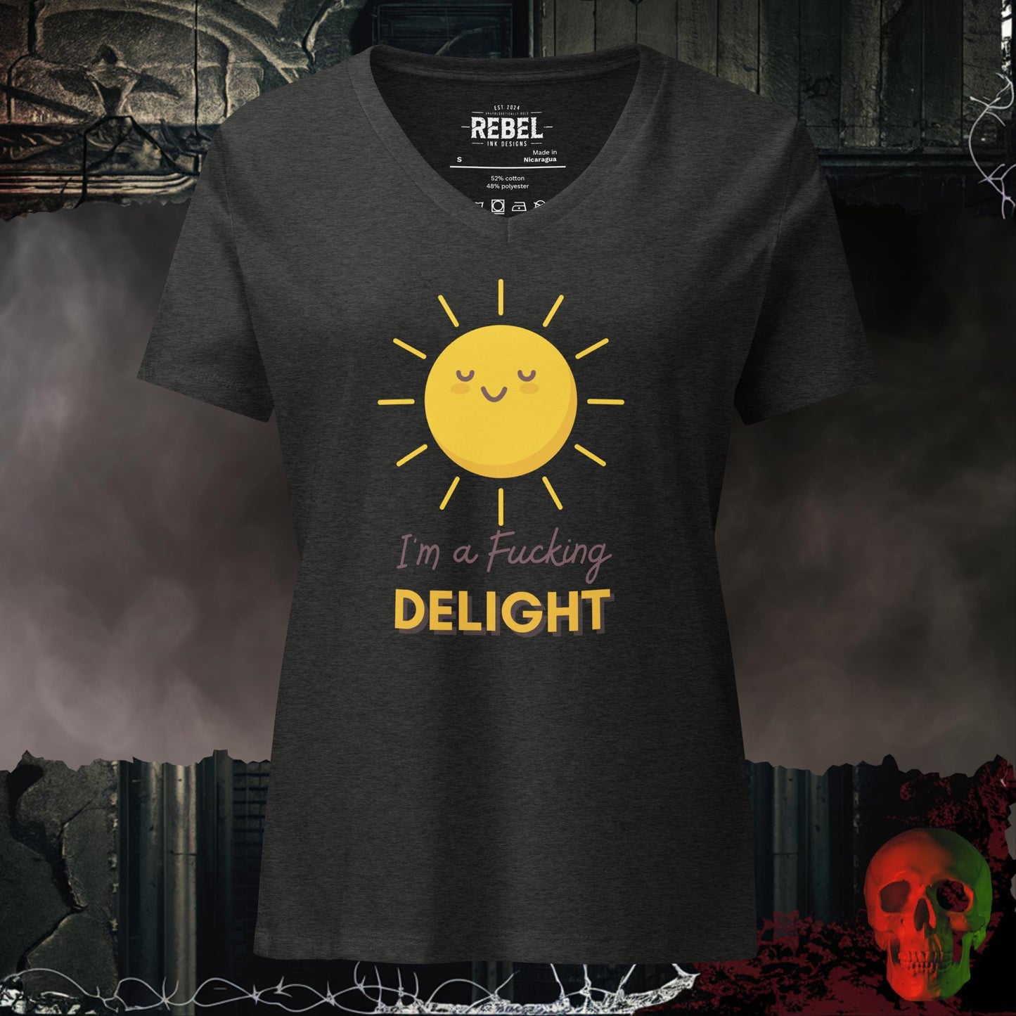 V-Neck Dark Grey Heather / S I'm a Real Delight Relaxed V-Neck