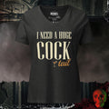 V-Neck Dark Grey Heather / S I Need A Huge Cocktail Women's V-Neck Tee | Rebel Ink Designs