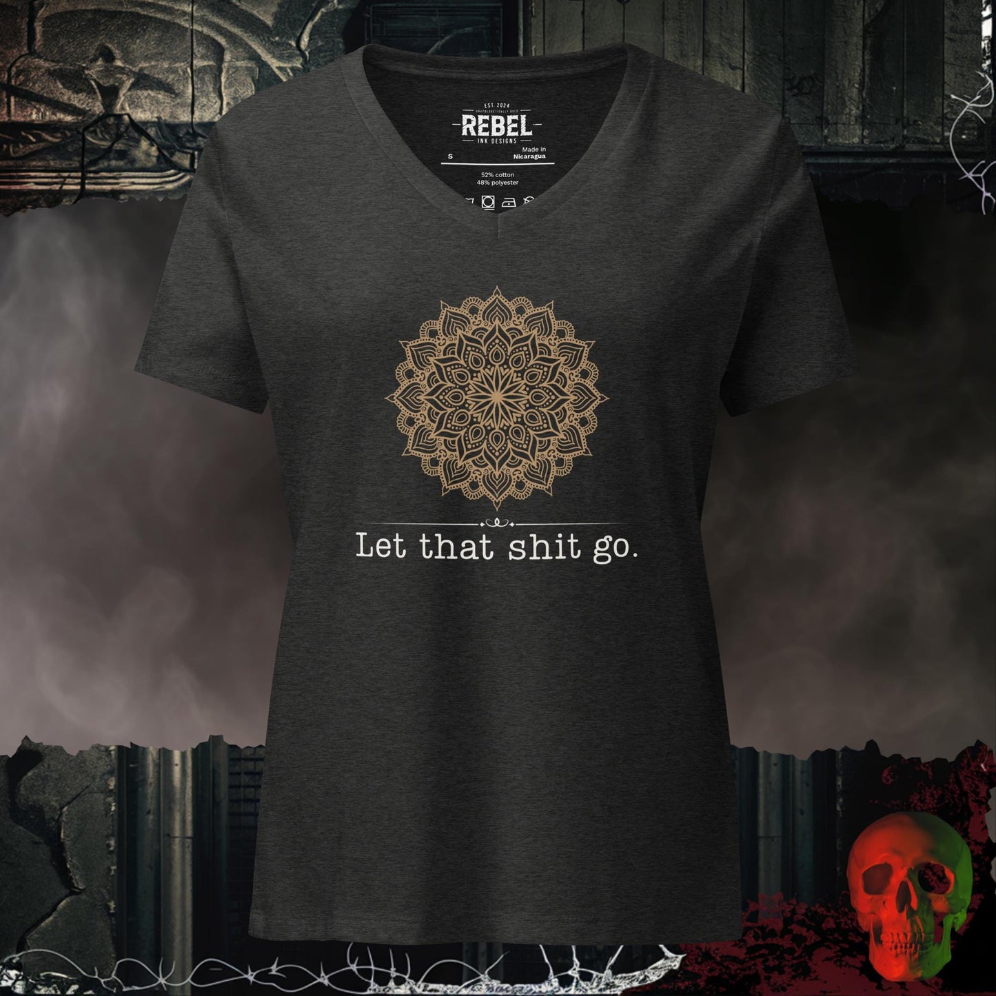 V-Neck Dark Grey Heather / S Let That Sh!t Go Relaxed V-Neck