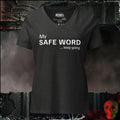 V-Neck Dark Grey Heather / S My Safe Word Women's V-Neck Tee | Rebel Ink Designs