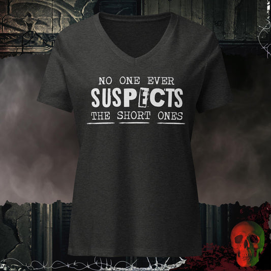 V-Neck Dark Grey Heather / S No One Suspects Women's Relaxed V-Neck