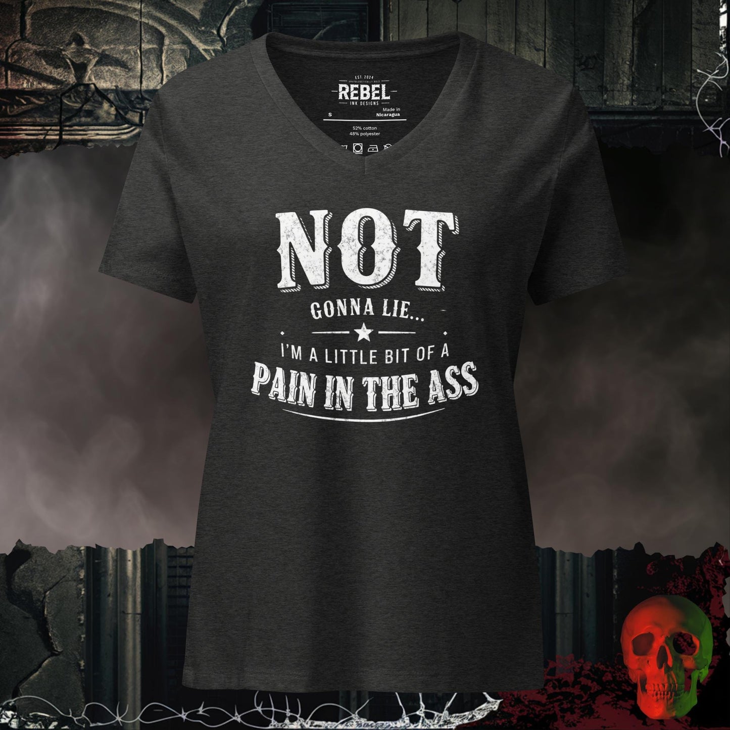 V-Neck Dark Grey Heather / S Not Gonna Lie Women's Relaxed V-Neck