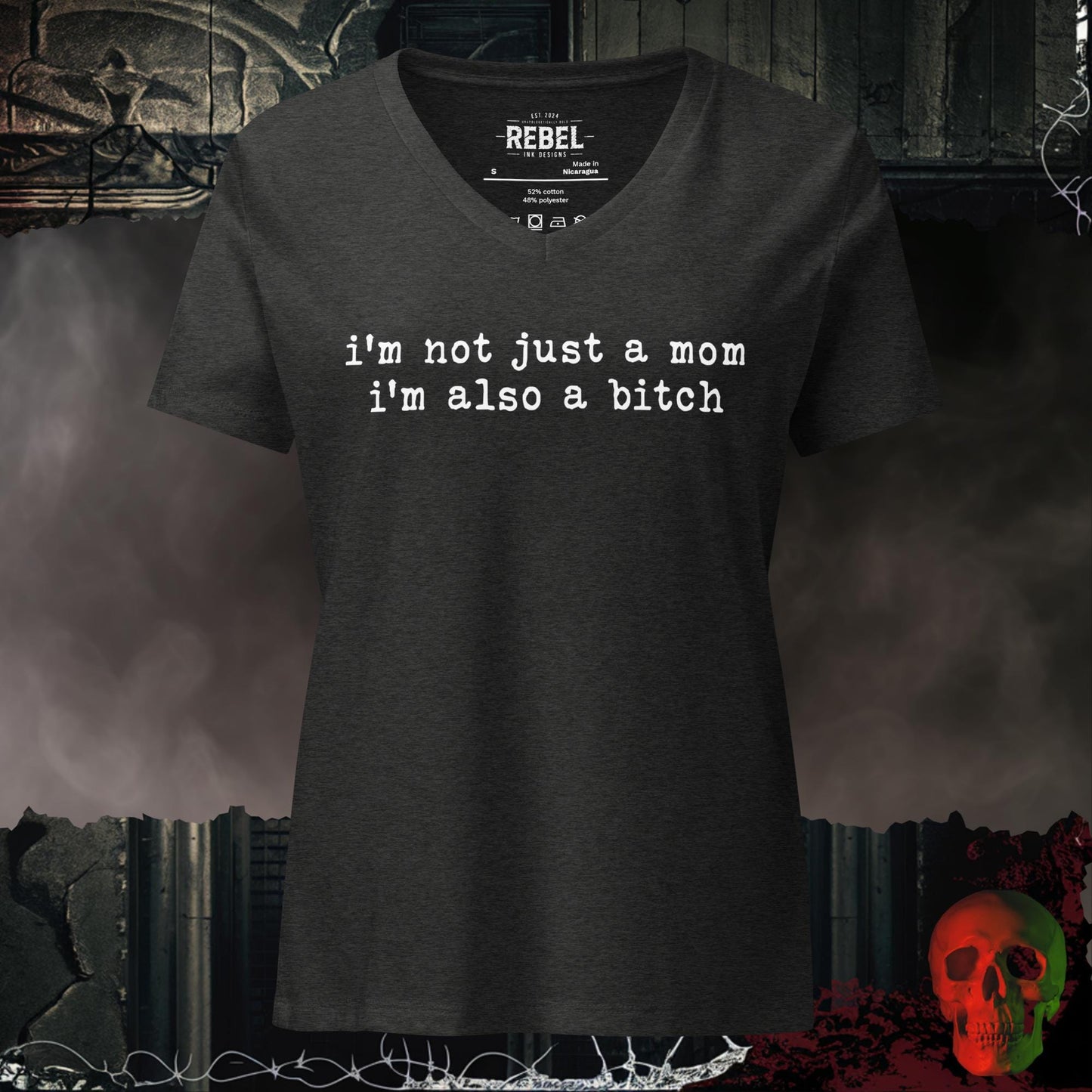 V-Neck Dark Grey Heather / S Not Just a Mom Relaxed V-Neck