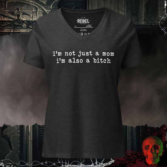 V-Neck Dark Grey Heather / S Not Just a Mom Relaxed V-Neck