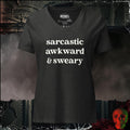 V-Neck Dark Grey Heather / S Sarcastic Awkward & Sweary Women's V-Neck Tee | Rebel Ink Designs