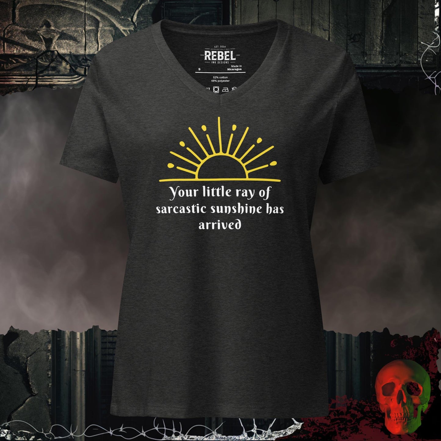 V-Neck Dark Grey Heather / S Sarcastic Sunshine Relaxed V-Neck
