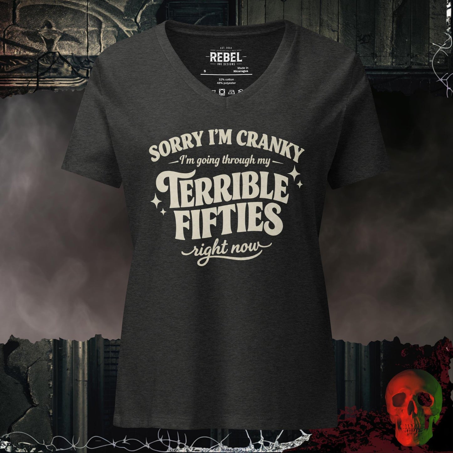 V-Neck Dark Grey Heather / S Terrible Fifties Relaxed V-Neck