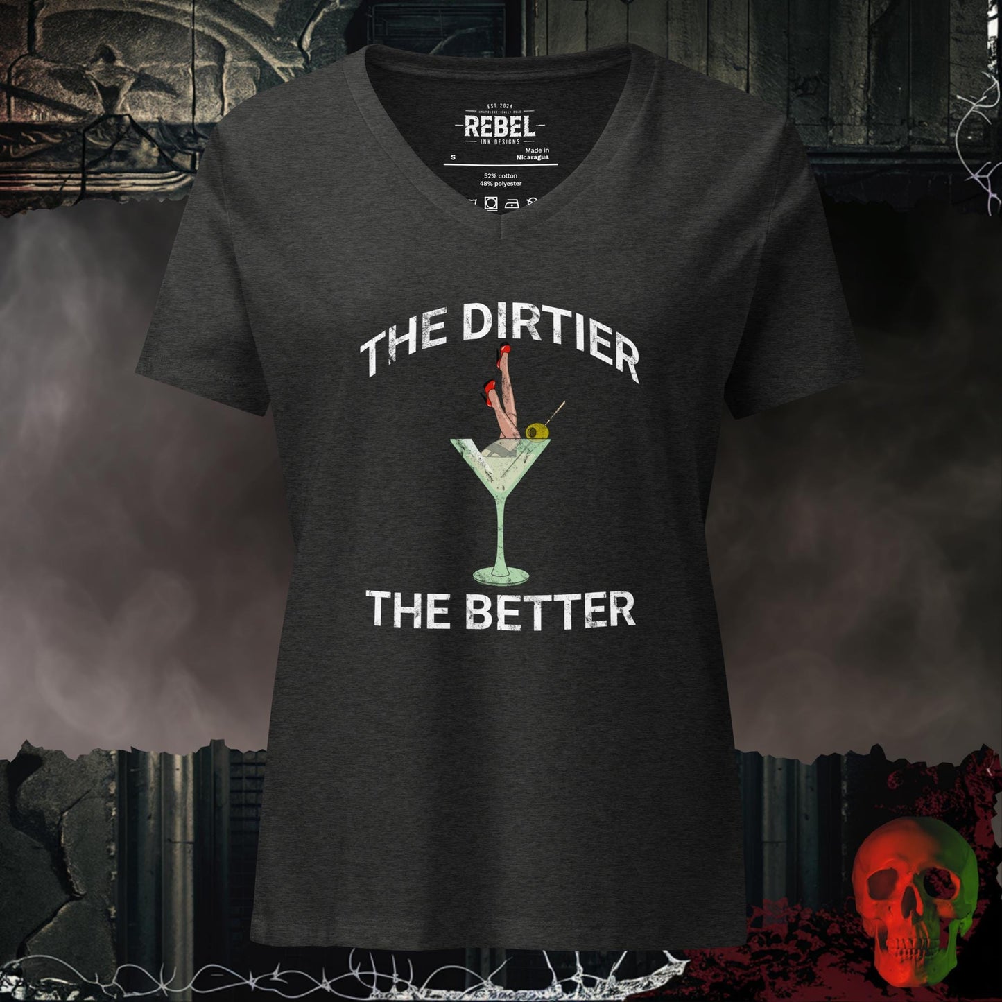 V-Neck Dark Grey Heather / S The Dirtier The Better Relaxed V-Neck