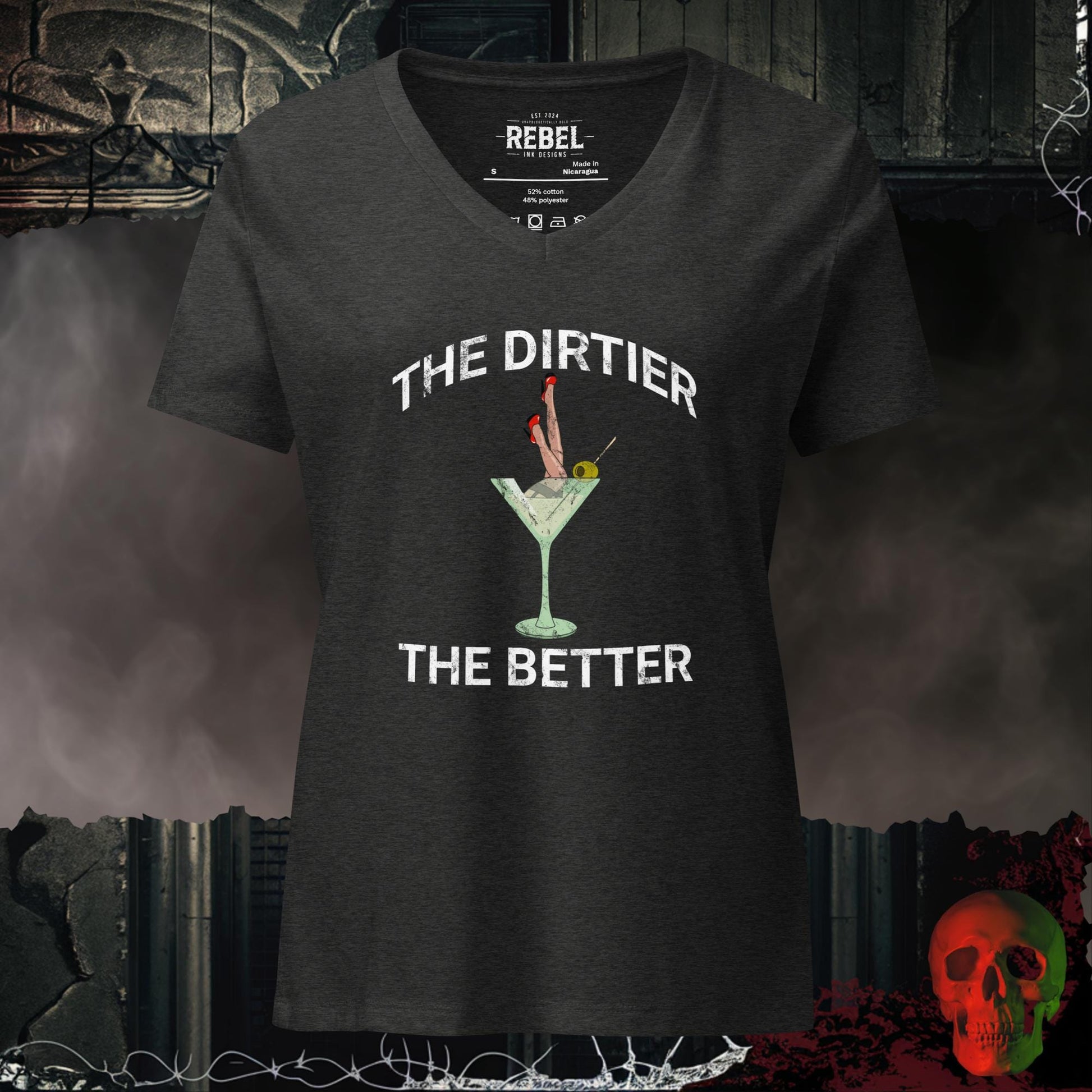 V-Neck Dark Grey Heather / S The Dirtier The Better Relaxed V-Neck